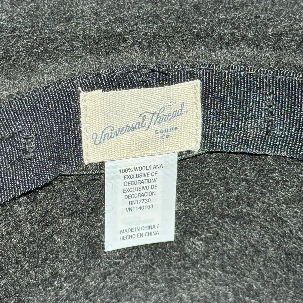 Universal Thread 100% Wool Rancher Hat Black Wide Brim Fedora Boho Western Sz M